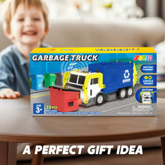 Large Friction-Powered Garbage Truck Toy Set