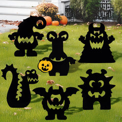 6Pcs Monster Yard Stakes Halloween Lawn Decorations