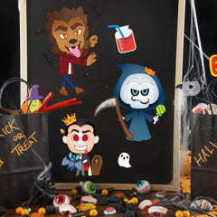 24 Halloween Make-a-Face Stickers for Kids Party Favors