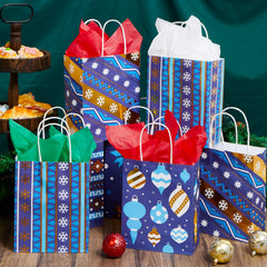 24 Pack Christmas Kraft Gift Bags