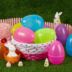 6Pcs Large Clear Easter Eggs, 6 Inches Jumbo Plastic Eggs Fillable for Easter Hunt
