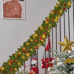 9-Foot Artificial Christmas Garland with Pine Cones and Red Berries