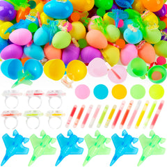 80 Glow-in-the-Dark Easter Eggs with Toys for Kids - Egg Hunt, Party Favors & Class Prizes