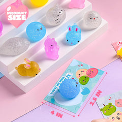 36-Pack Valentine's Day Gift Cards with Glitter Mochi Squishy Toys