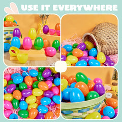 288 Colorful Plastic Easter Egg Shells, 2.3 Inches