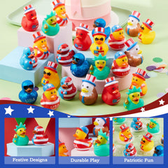 JOYIN 24-Pack Patriotic Rubber Ducks, 2.6-Inch Toys, 8 Unique Designs