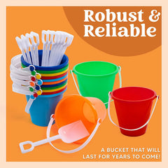 SLOOSH 12-Pack Beach Buckets with Sand Shovels