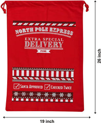 Large Santa Sacks Gift Bags, 3 Pack