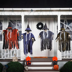 4 Pcs Hanging Witches (Purple, Orange, Green, Grey)