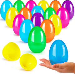 72 Colorful Bright Plastic Easter Egg Shells, 3.15 Inches