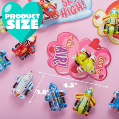 28-Pack Kids Valentine's Cards with Pull-Back Airplanes - Classroom Exchange Gifts