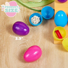 100 Colorful Bright Plastic Easter Egg Shells (2.3 in)