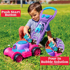 Sloosh Bubble Lawn Mower Toddler Toy, Pink