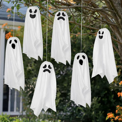 6-Pack Hanging Ghost Halloween Decorations for Outdoor Use