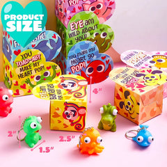 24Pcs Kids Valentine's Cards with Bulging Eyes in Boxes - Classroom Exchange Gifts