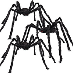 3-Pack Realistic Hairy Halloween Spiders