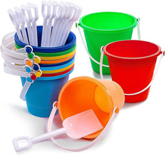 SLOOSH 12-Pack Beach Buckets with Sand Shovels
