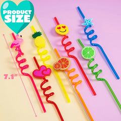 28 Reusable Drinking Straws with Kids' Valentine Cards for Valentine Party Favors