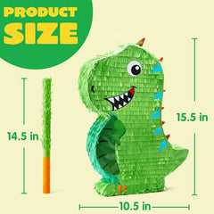 Dinosaur Pinata Set with Plastic Bat and Paper Blindfold