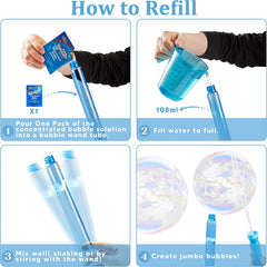 45-Piece Giant Bubble Wand Set with Concentrated Bubble Solution Refills