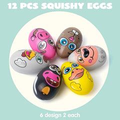 JOYIN 12 Pack Easter Eggs Squishy Toys Animal Theme Slow Rising Stress Relief Egg Balls