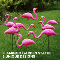 10 Pink Flamingo Yard Ornaments - Small