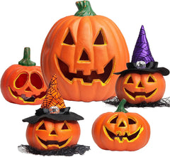 Halloween Pumpkin Light-Up Decoration Combo Set (5 Pack)
