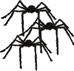 3-Pack Realistic Hairy Halloween Spiders