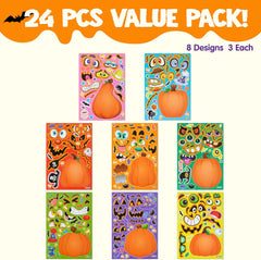 24 Halloween Pumpkin Decorating Stickers