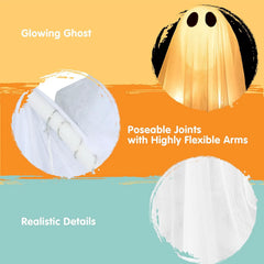 2 Pack 35.5-Inch Halloween Light-Up Hanging Ghosts