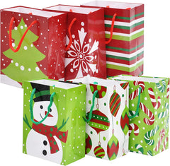 18 Pack Christmas Gift Bags - Holiday Paper Bags