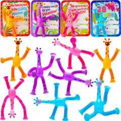 JOYIN 28 Packs Valentine's Day Telescopic Suction Pop Tubes with Cards