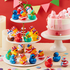 JOYIN 24-Pack Patriotic Rubber Ducks, 2.6-Inch Toys, 8 Unique Designs