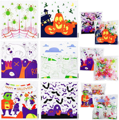 150 Pcs Halloween Clear Self-Adhesive Candy Bags