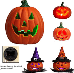 Halloween Pumpkin Light-Up Decoration Combo Set (5 Pack)