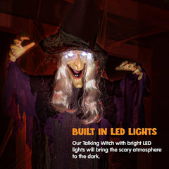 72in Hanging Talking Witch With Light-up Eyes