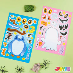 36 Pcs Halloween Make-a-Face Stickers for Kids