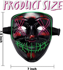 LED Multi Color Scary Mask and Gloves (Green & Purple)