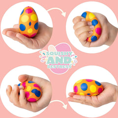 JOYIN 24 Pack Colorful Squishy Easter Eggs - Stress Relief Fidget Toys for Kids, Easter Party Supplies