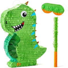 Dinosaur Pinata Set with Plastic Bat and Paper Blindfold