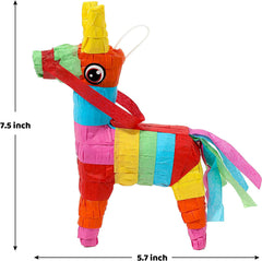 8Pcs Mini Donkey Pinatas Muti Color