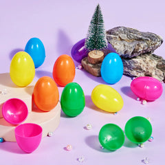 36 PCS Fillable Plastic Eggs - Empty Colorful Bright Eggshells (3.15 Inches)