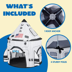Kids Rocket Ship Pop-Up Play Tent
