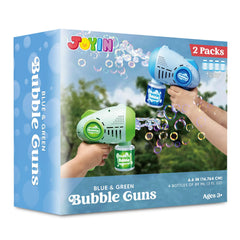 2-Pack Light-Up Automatic Bubble Guns with 4 Bottles of Bubble Solution