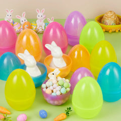 6Pcs Large Clear Easter Eggs, 6 Inches Jumbo Plastic Eggs Fillable for Easter Hunt