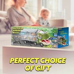 13-in-1 Dinosaur Transport Carrier Truck with Mini Car Set