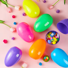 24 Large Plastic Easter Eggs, 6-Inch Colorful Jumbo Fillable Eggs