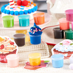 30-Piece Valentine's Day Multicolored Butter Slime Set with Rubber Slices and Dessert Cards