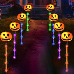 10Pcs Halloween Solar Pumpkin Pathway Lights Decorations