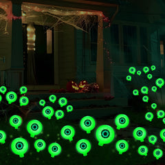 Spooky Green Solar Eyeball Lights for Outdoor Halloween Decor